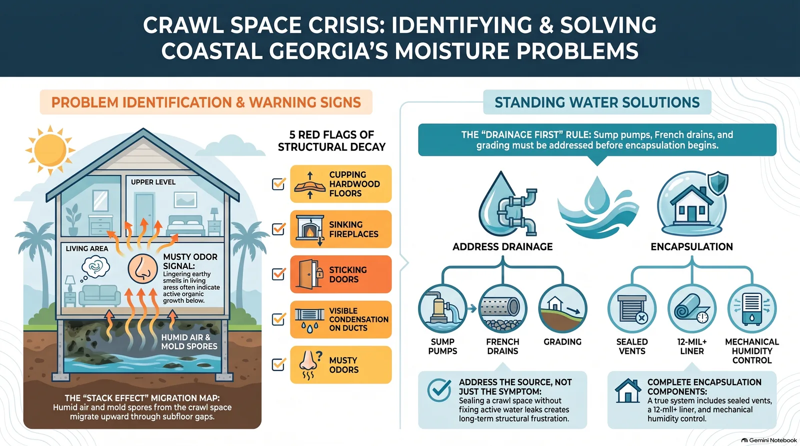 Crawl space project in Savannah